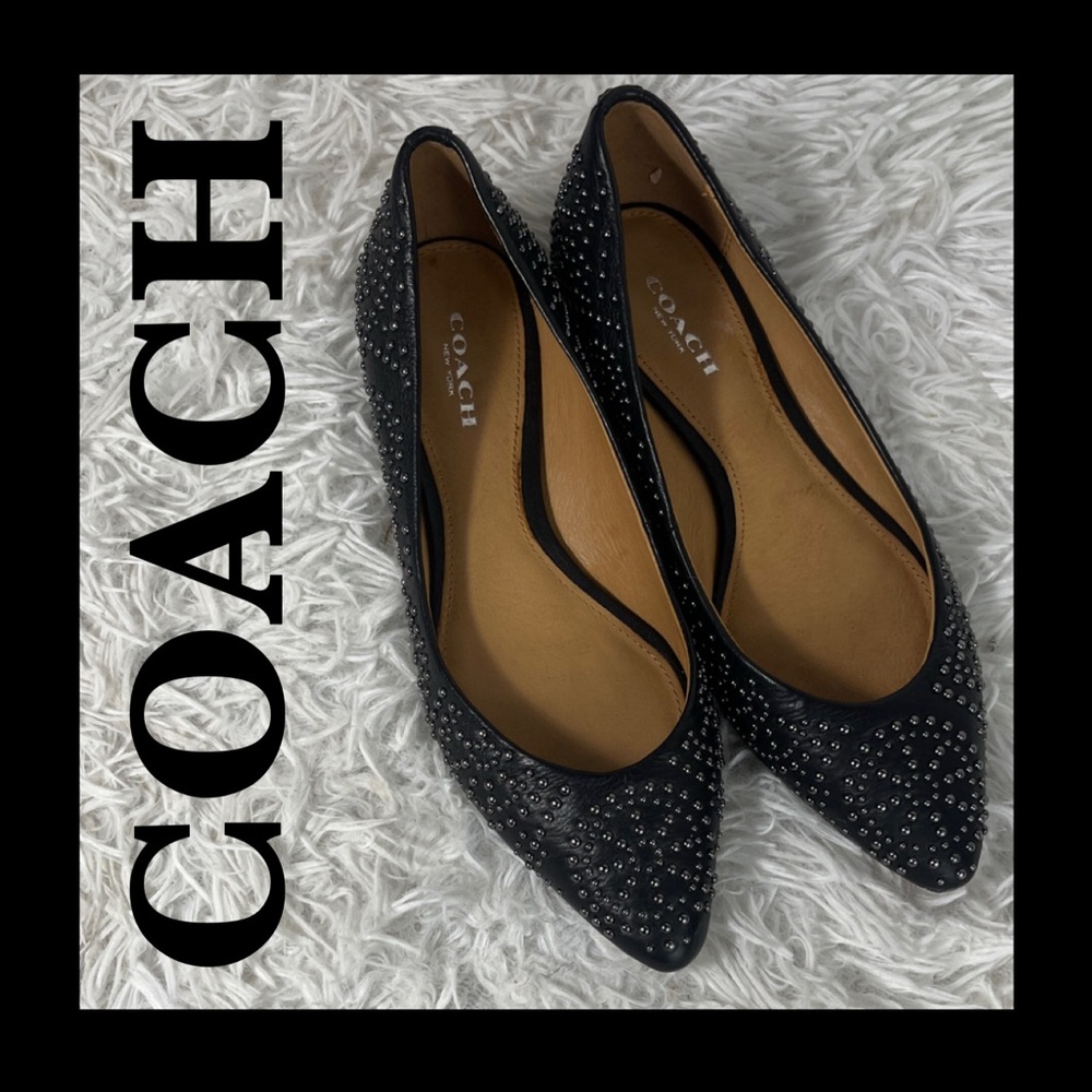 Coach Black Studded Flats